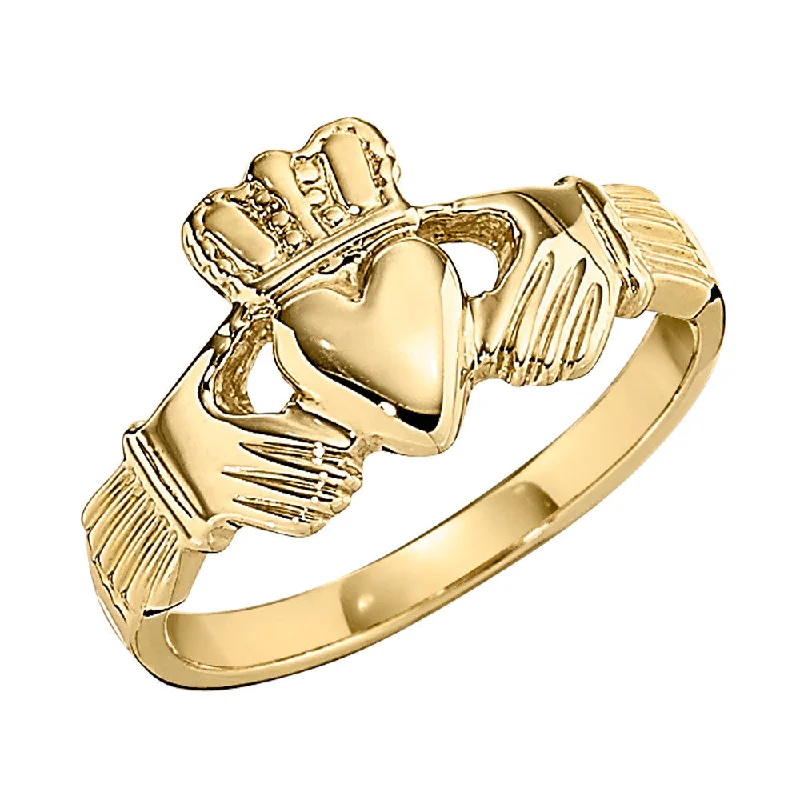 Gold Claddagh Ring Ladies Heavy