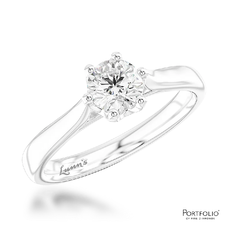 Solitaire 0.40ct F SI1 Diamond Platinum Ring