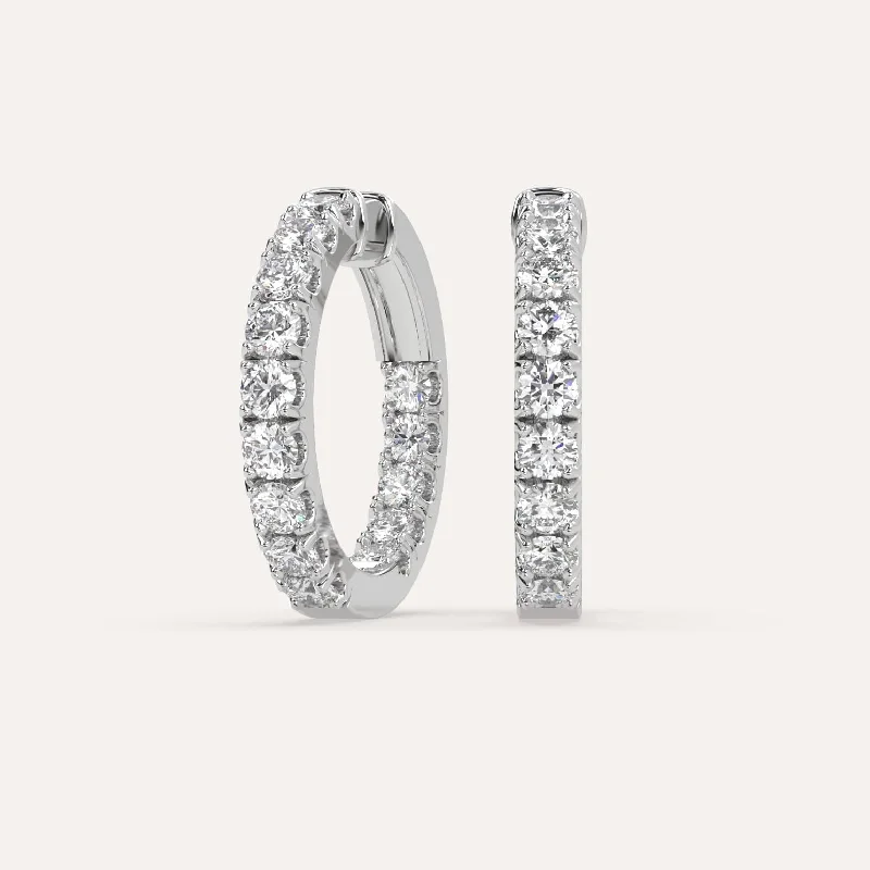 4 carat Diamond Hoop Earrings