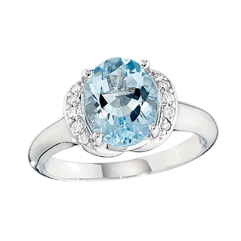 Aquamarine and Diamond Ring