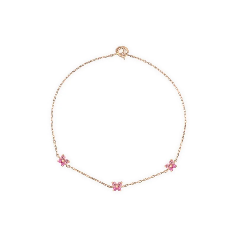 Pink Tourmaline Station Butterfly Bracelet