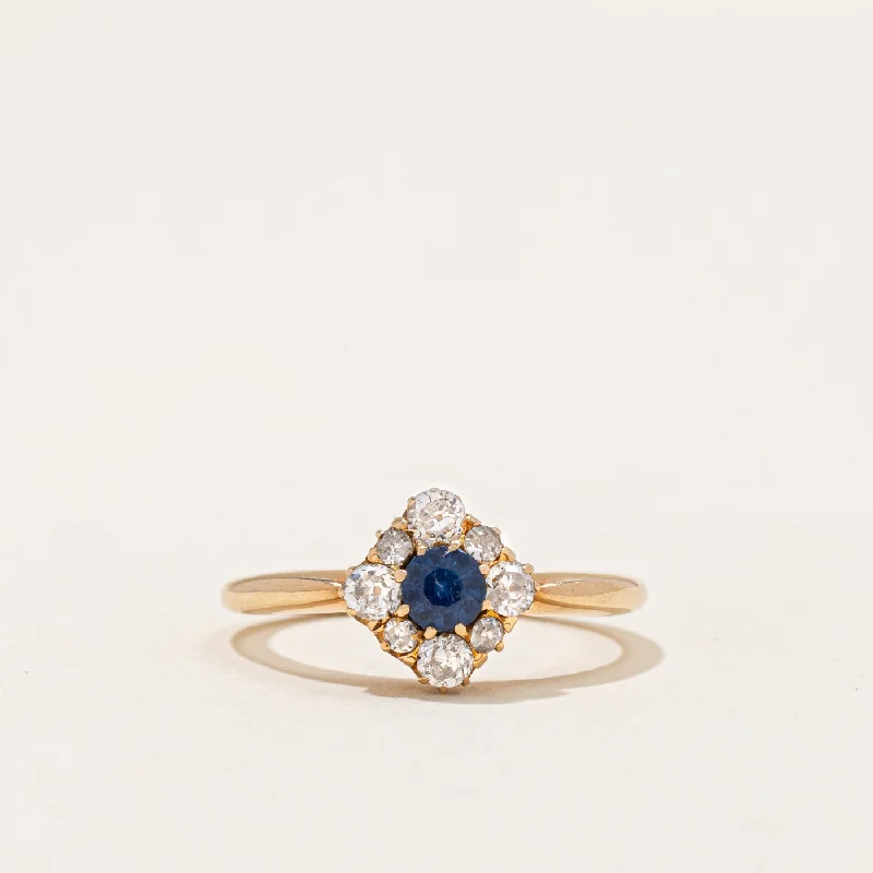 Sapphire & Diamond Halo Ring | 0.20ct, 0.14ctw | SZ 5.25 |