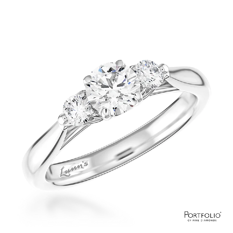 Tulip Three Stone 0.70ct G VS2 Diamond Platinum Ring