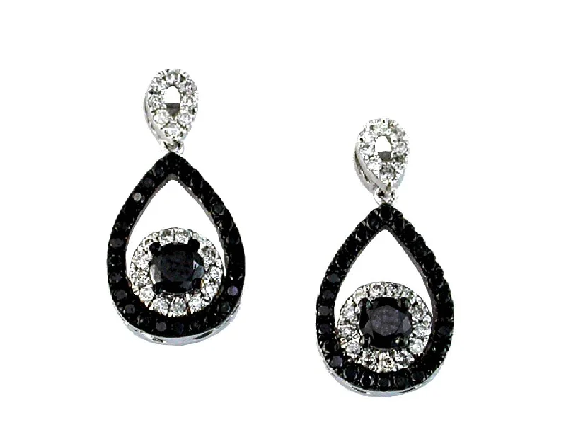 Black and White Diamond Dangle Earrings