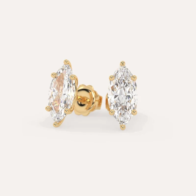 4 carat Marquise Diamond Stud Earrings