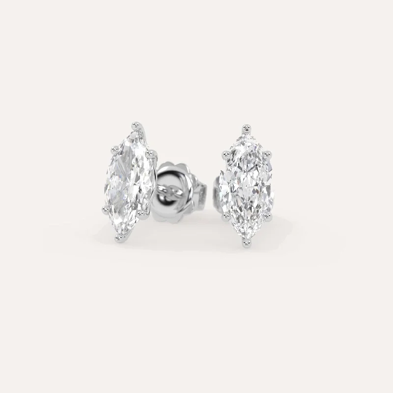 3 carat Marquise Diamond Stud Earrings