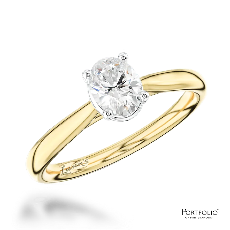 Solitaire 0.80ct G SI1 Diamond Yellow Gold/Platinum Ring