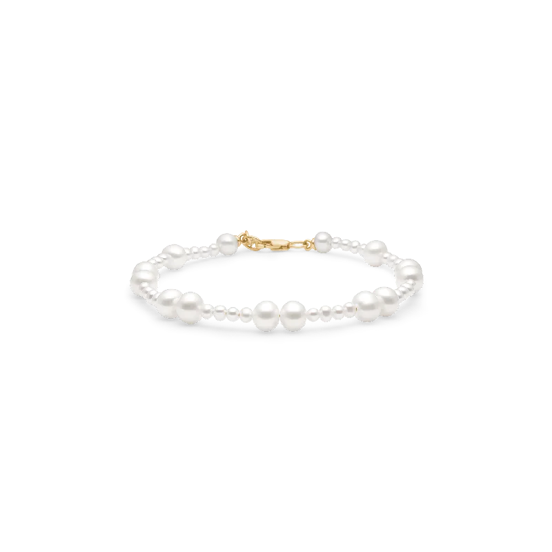 Eden 14K Gold Bracelet w. White Pearls