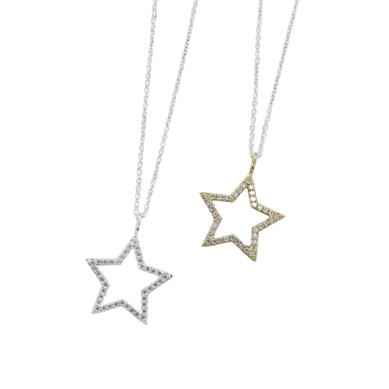 Silhouette Star Pave Necklace