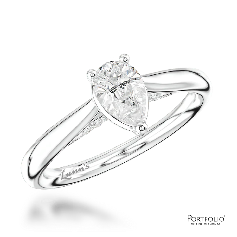 Solitaire 0.40ct F SI1 Diamond Platinum Ring