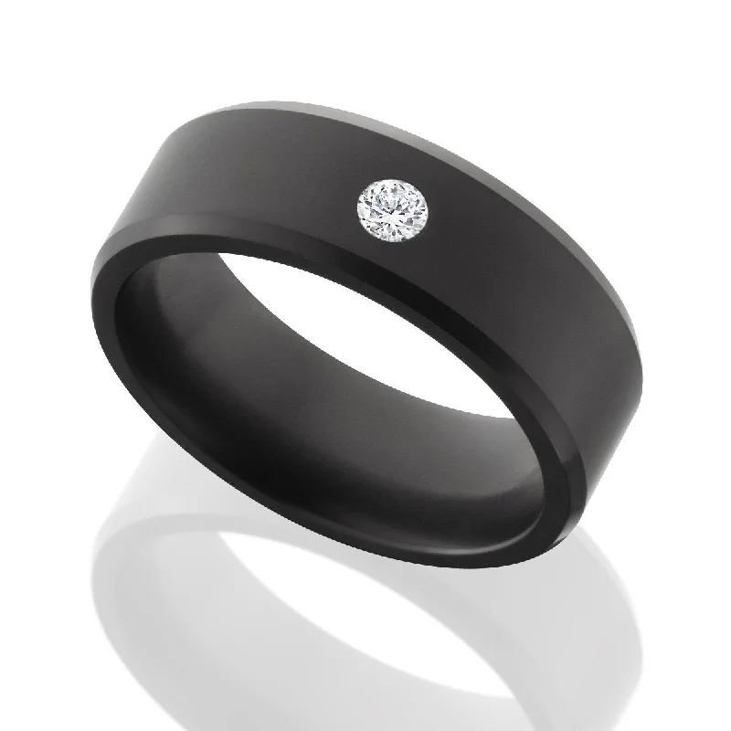 Elysium Black Diamond Ares White Diamond Wedding Ring