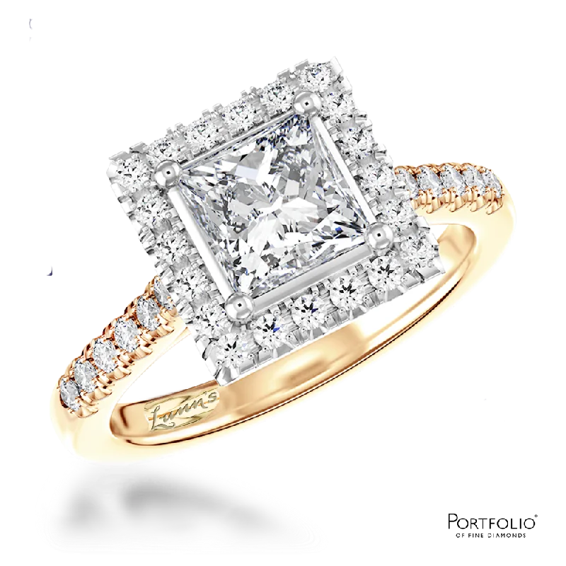 Cluster 0.40ct E SI1 Diamond Yellow Gold/Platinum Ring