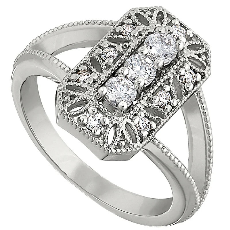 Vintage Style Modern Art Deco Diamond Ring