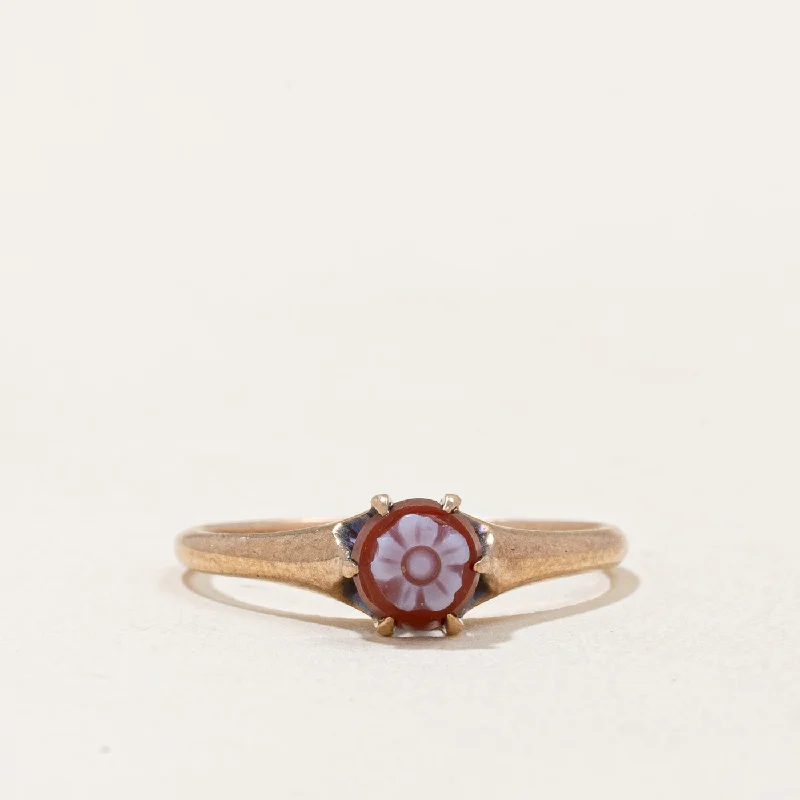 Agate Flower Ring | 0.25ct | SZ 5.25 |