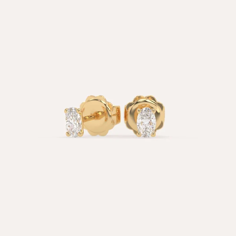 1/2 carat Oval Diamond Stud Earrings