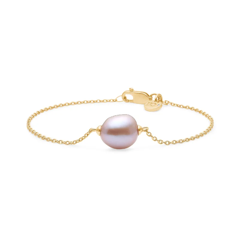 Fryd 18K Gold Bracelet w. Diamond & Pearl