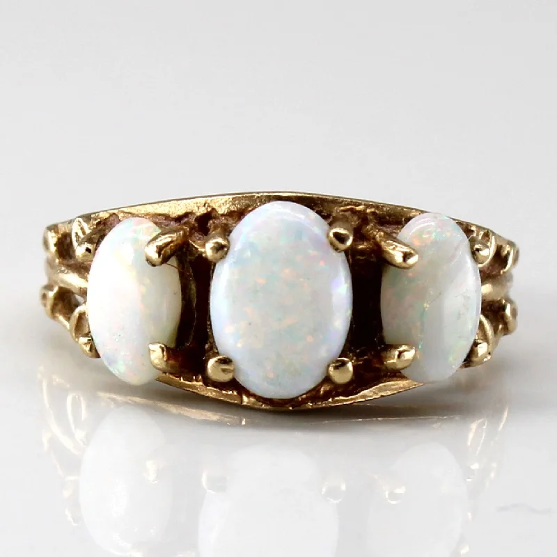 Three Stone Opal Ring | 0.80ctw | SZ 4 |