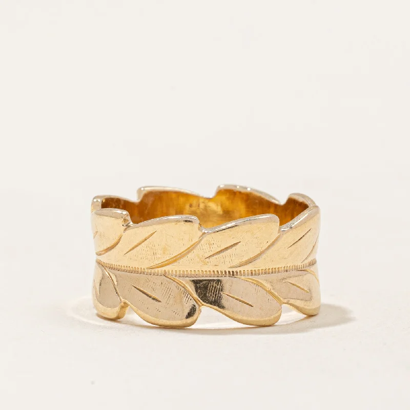 14k Yellow Gold Leaf Wrap Ring | SZ 7.25 |