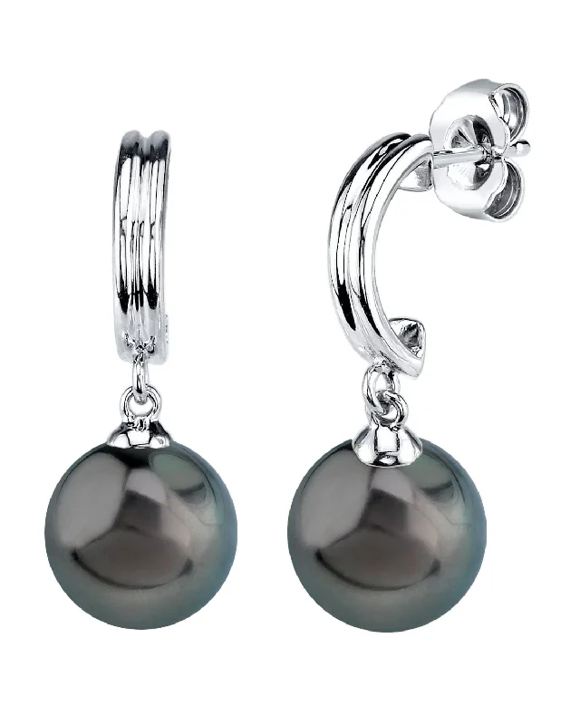 Black Tahitian Pearl Gemini Earrings