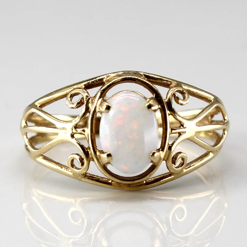 Textured Solitaire Opal Ring | 0.35ct | SZ 6.5 |