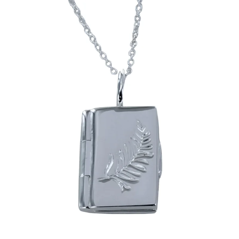 Sterling Silver Feather detail Book Locket