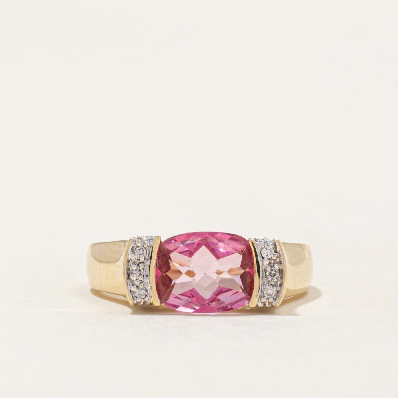 Pink Topaz & Diamond Ring | 2.00ct, 0.07ctw | SZ 7 |