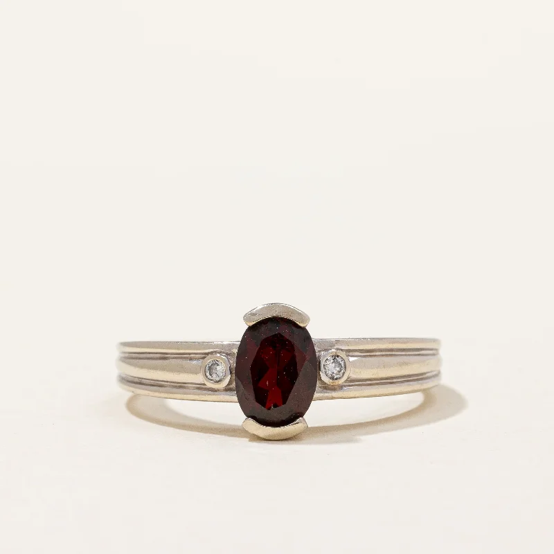 Garnet & Diamond Cocktail Ring | 0.90ct, 0.03ctw | SZ 6.75 |