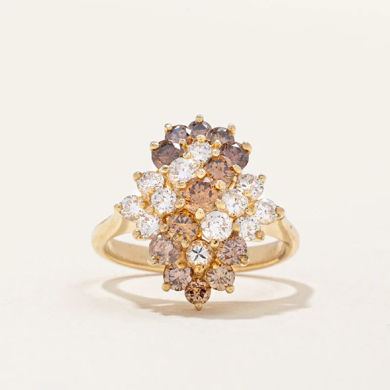 Multi Colour Diamond Waterfall Ring | 1.76ctw | SZ 6.5 |