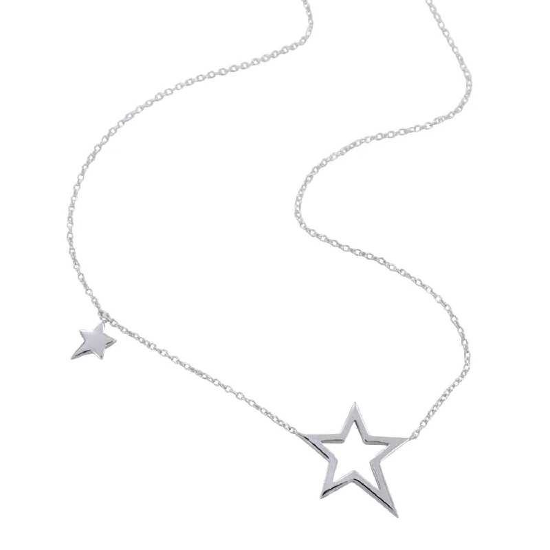 Duet Star Sterling Silver Necklace