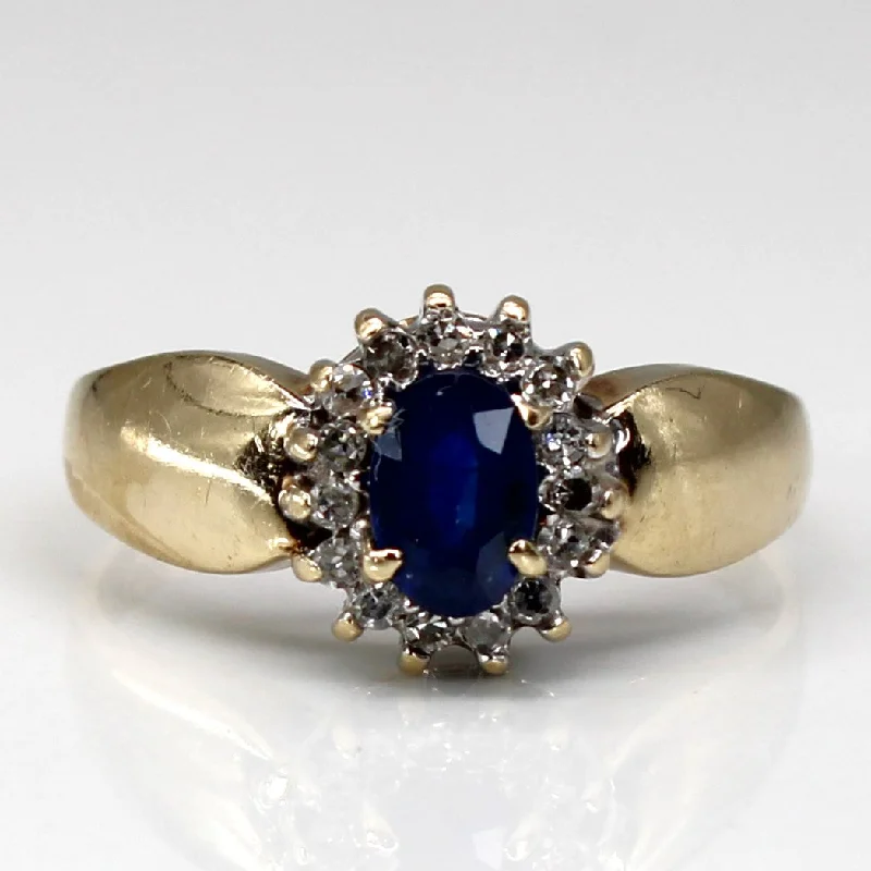 Sapphire & Diamond Cocktail Ring | 0.48ct | 0.075ctw | SZ 7 |