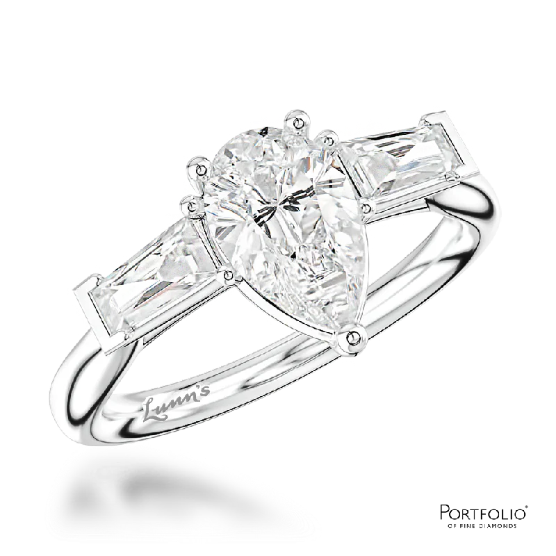 Three Stone 1.01ct D SI1 Diamond Platinum Ring