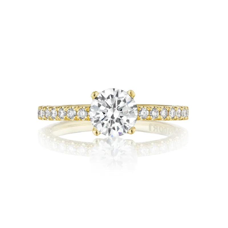 18K Yellow Gold Tacori Petite Crescent Semi-Mount Diamond Engagement Ring (Setting Only)