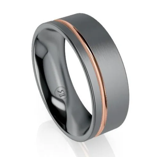 Tantalum with Gold Stripe Wedding Ring