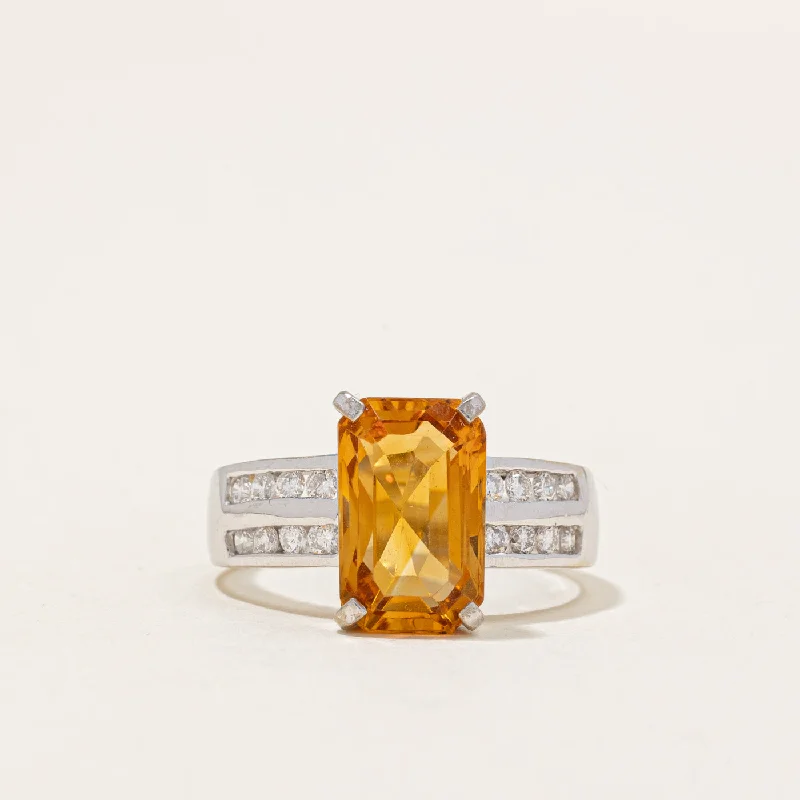 Citrine & Diamond Cocktail Ring | 2.85ct, 0.16ctw | SZ 7 |