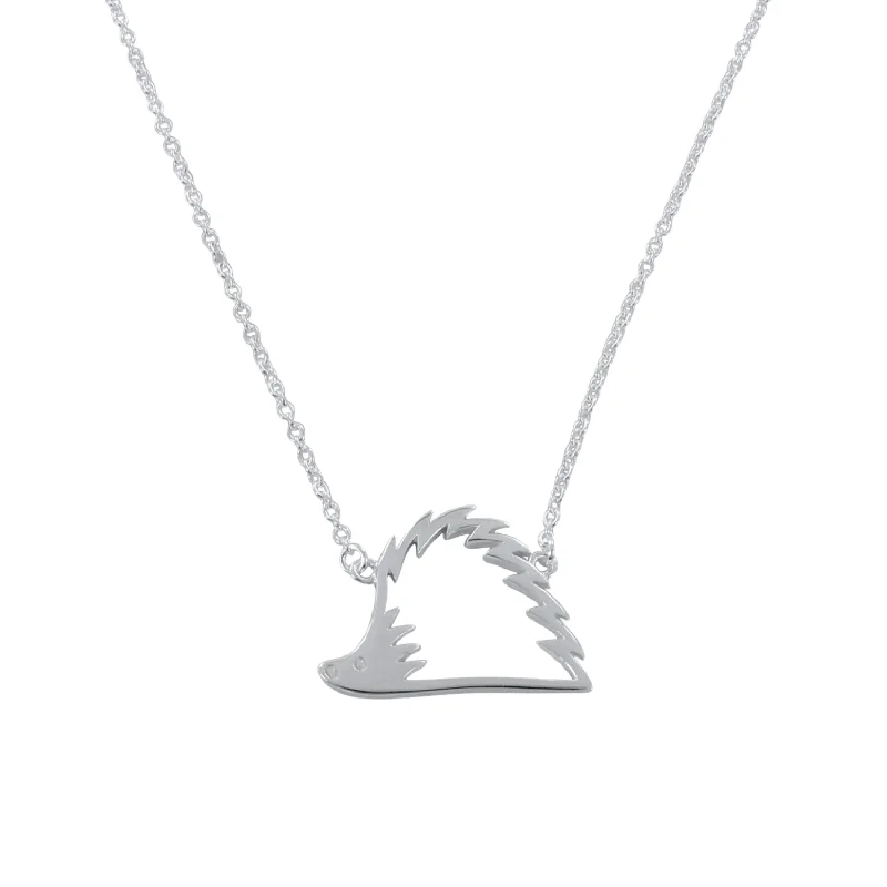 Sterling Silver Hedgehog Silhouette Necklace