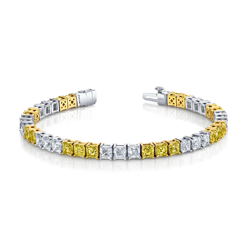 14.2 Carat Alternating Yellow Diamond Bracelet