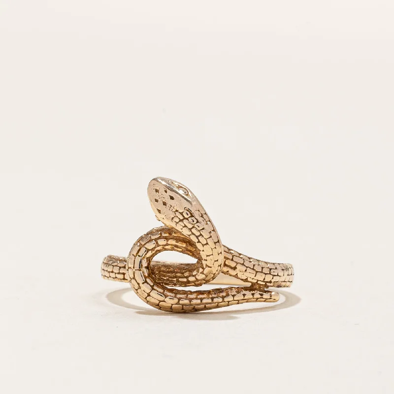 Vintage 10k Yellow Gold Snake Ring | SZ 7.25 |