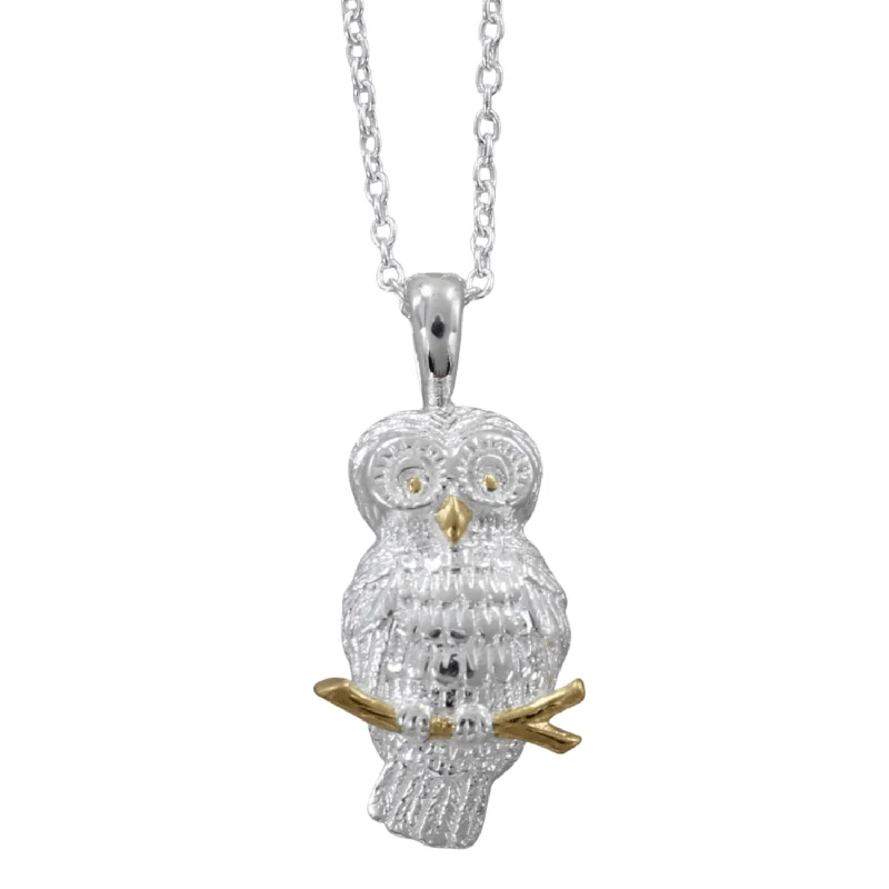 Silver and Gold plate Owl Necklace