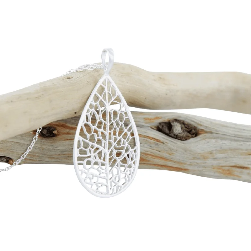 Sterling Silver Skeleton Leaf Necklace