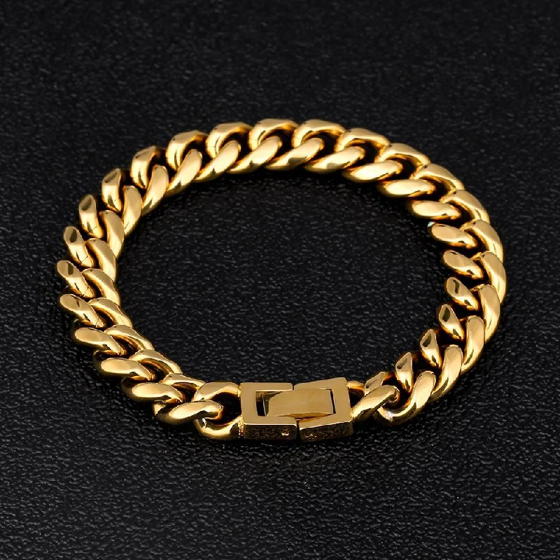 THE GOLDEN TIME® - 10mm Miami Cuban Link Bracelet 18K Gold Plated