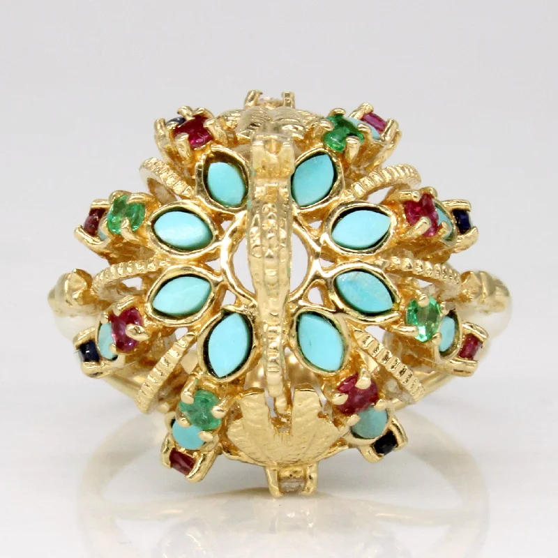 Multi Gem Cocktail Ring | 1.25ctw | SZ 6 |