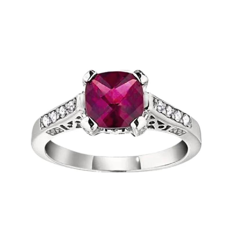 Antique Rhodolite and Diamond Ring