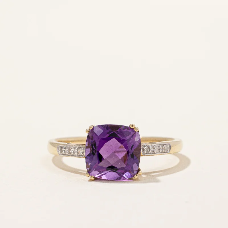 Amethyst & Diamond Cocktail Ring | 1.70ct, 0.03ctw | SZ 7.25 |