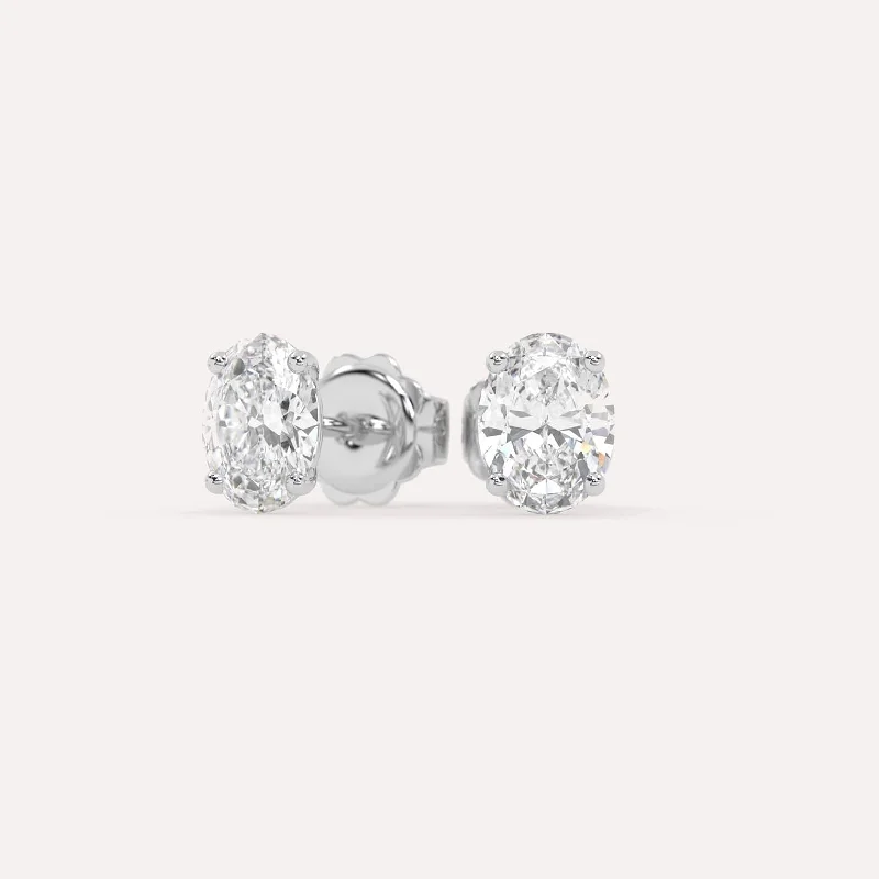 2 carat Oval Diamond Stud Earrings