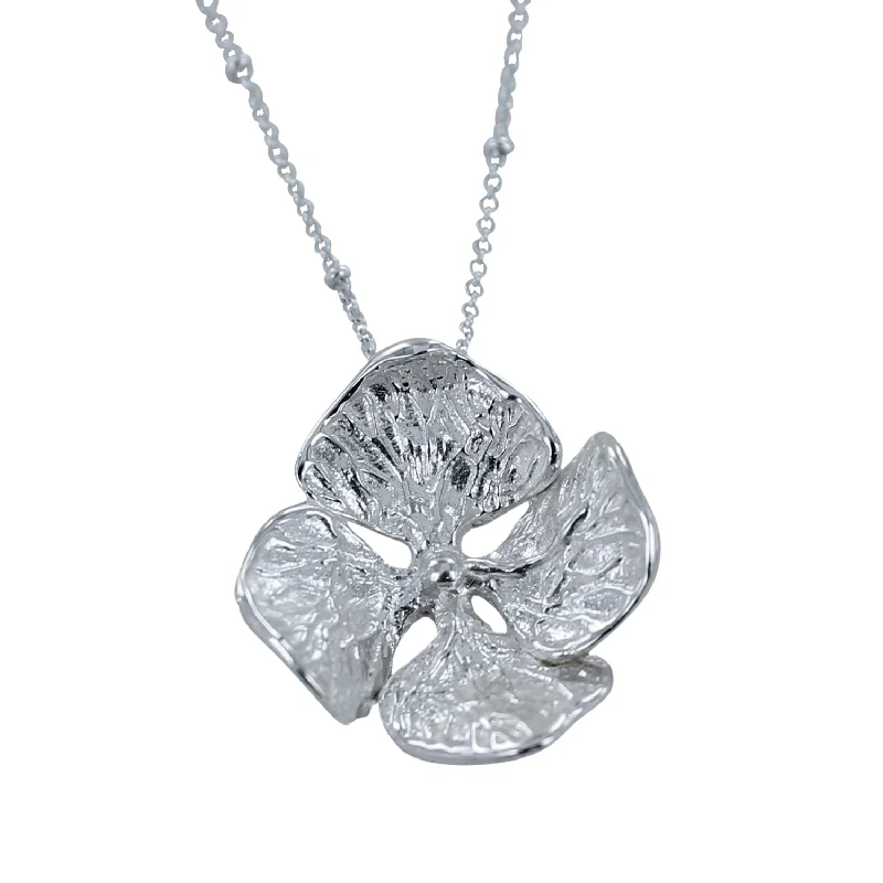 Sterling Silver Hydrangea Flower Necklace