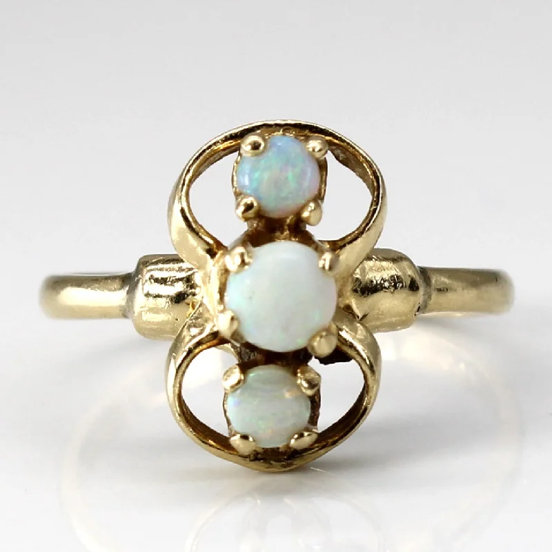 Three Stone Opal Ring | 0.26ctw | SZ 5.75 |