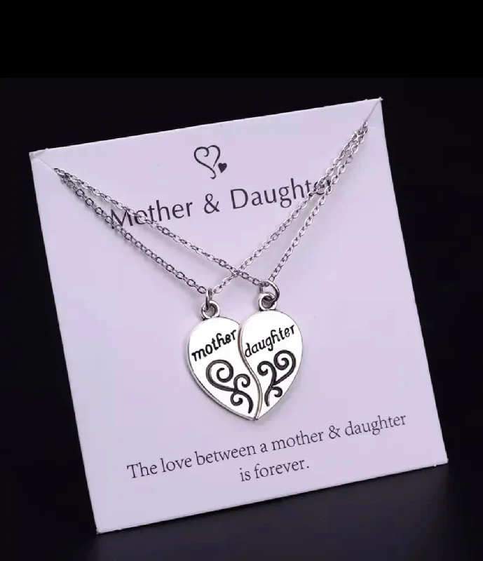 Beautiful Mother and Daughter Puzzle Piece Necklaces