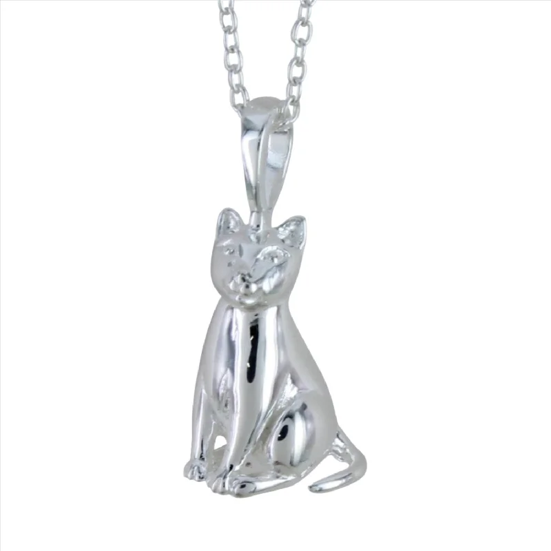 Sitting Cat Sterling Silver Necklace