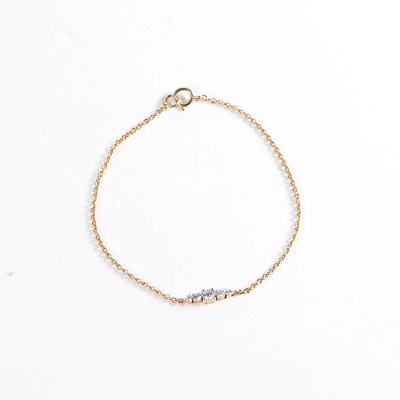 Five 14K Gold Bracelet w. Diamonds