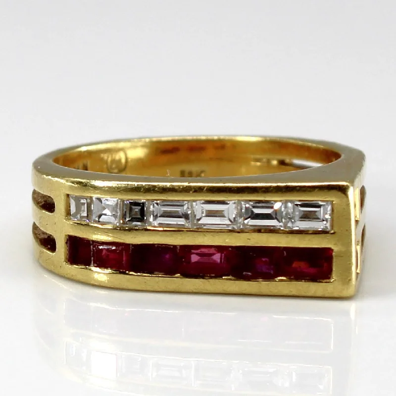 Channel Set Ruby & Diamond Ring | 0.52ctw | 0.48ctw | SZ 6.25 |